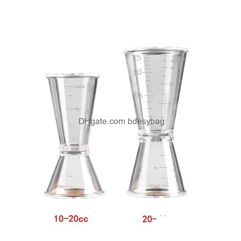 plastics cocktail shaker measure cup dual shot drink spirit jigger kitchen gadgets tool rrb16297