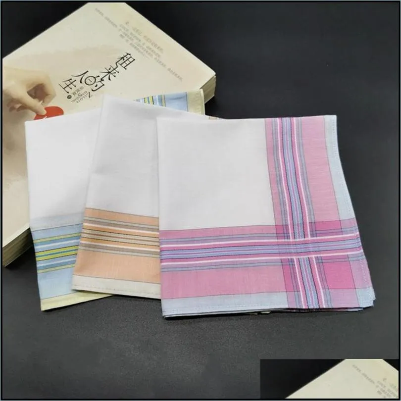 man handkerchief towels 100% cotton vintage plaid stripe handkerchief men business casual pocket squares napkins towel
