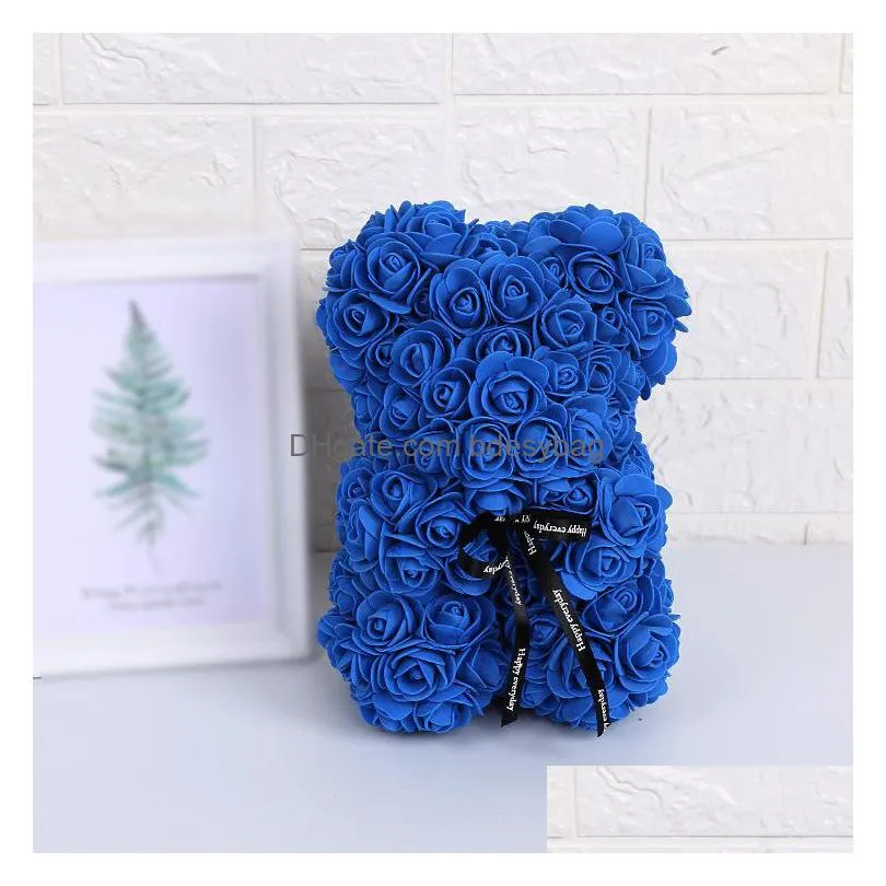 rose teddy bear valentines day gift 25cm flower bear artificial christmas gift for women valentines gift sea ship rra4515