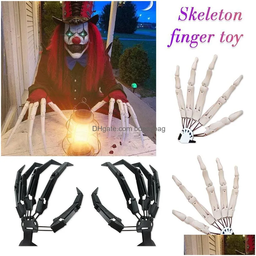 halloween articulated fingers scarry fake fingers halloween skeleton hands realistic party decor prop rrb15835