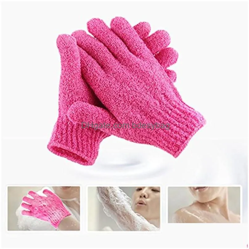 peeling glove scrubber five fingers exfoliating tan removal bath mitts soft fiber massage bath glove cleaner by sea rrb16203