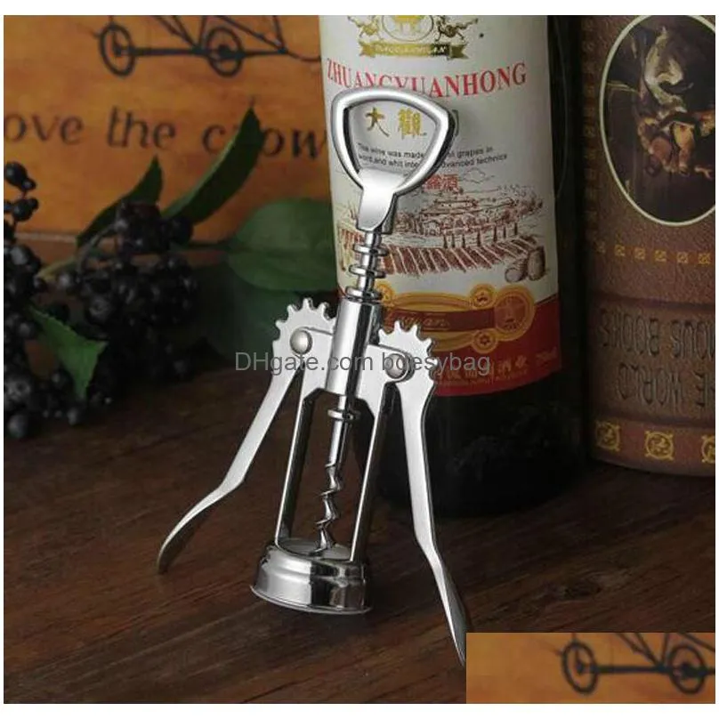 wine beer bottle openers stainless steel metal strong pressure wing corkscrew grape opener kitchen dining bar rrb16251