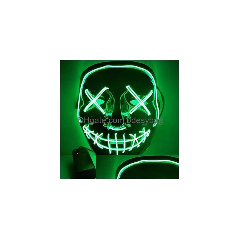 halloween mask led mask light up party masks neon maska cosplay mascara horror mascarillas glow in dark masque eea3212