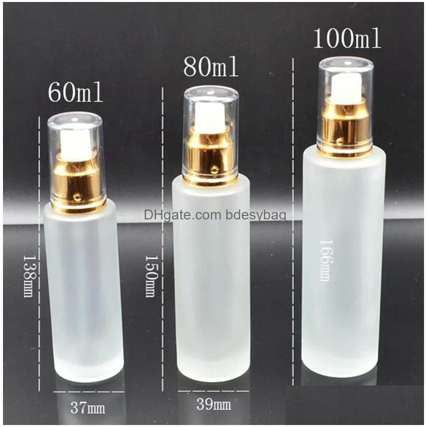 20ml 30ml 40ml 50ml frosted glass bottle lotion mist spray pump bottles cosmetics sample storage containers jars pot party favor