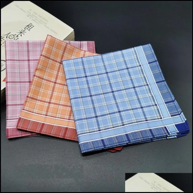 man handkerchief towels 100% cotton vintage plaid stripe handkerchief men business casual pocket squares napkins towel