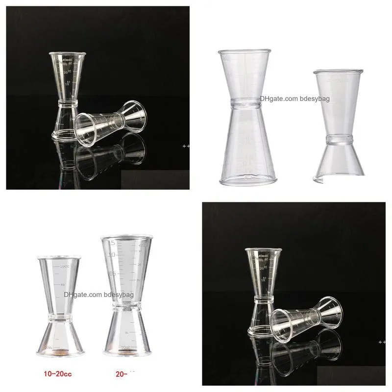 plastics cocktail shaker measure cup dual shot drink spirit jigger kitchen gadgets tool rrb16297