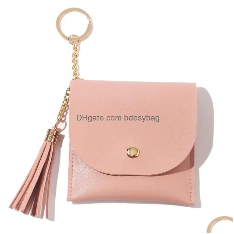 tassel key ring bags purse credit card holder candy color fashion bangle solid plain bracelet wallet european america bracelet party favor