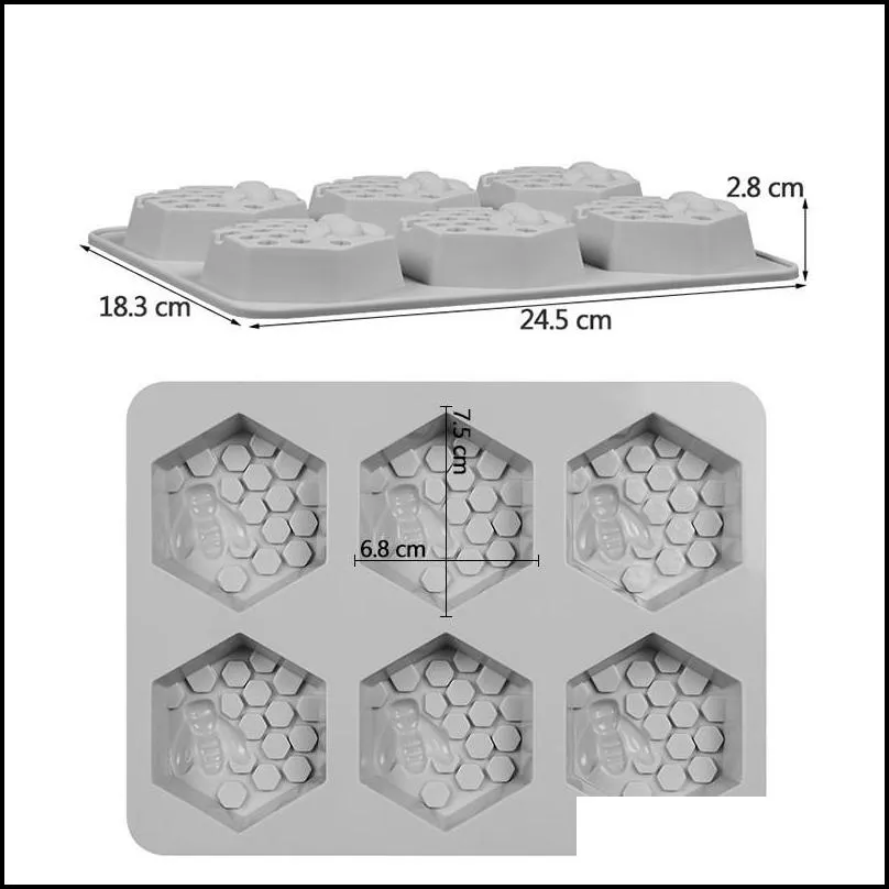 honeycomb mold 6 holes honey bee honeycomb silicone mold diy handmade cake soap mould candle candy chocolate baking moulds