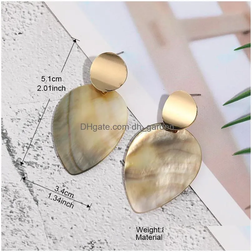 colorful natural shell round dangle earrings for women unique design shape statement fashion jewelry multicolor shell earringsz