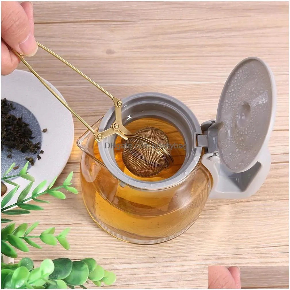 kitchenware accessories tools tea infuser stainless steel sphere mesh strainer coffee herb spice filter diffuser handle ball rrb15946
