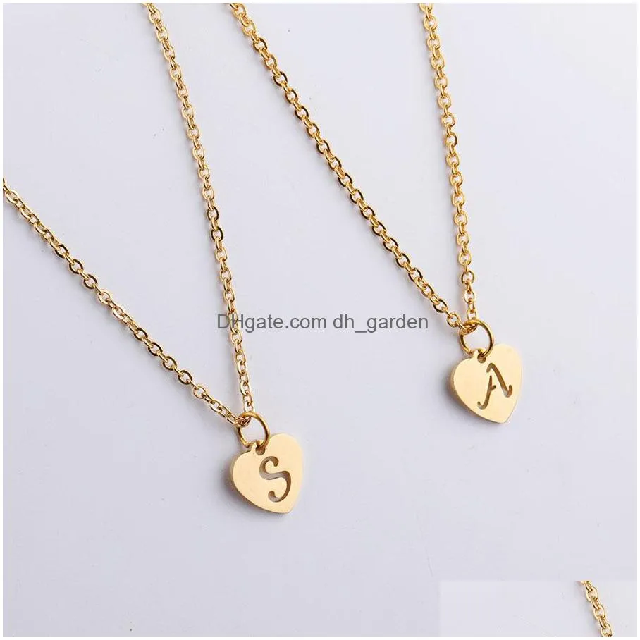 creative 26 intial letter alphabet round pendant necklace stainless steel az arabic alphabet necklace for women men valentines day