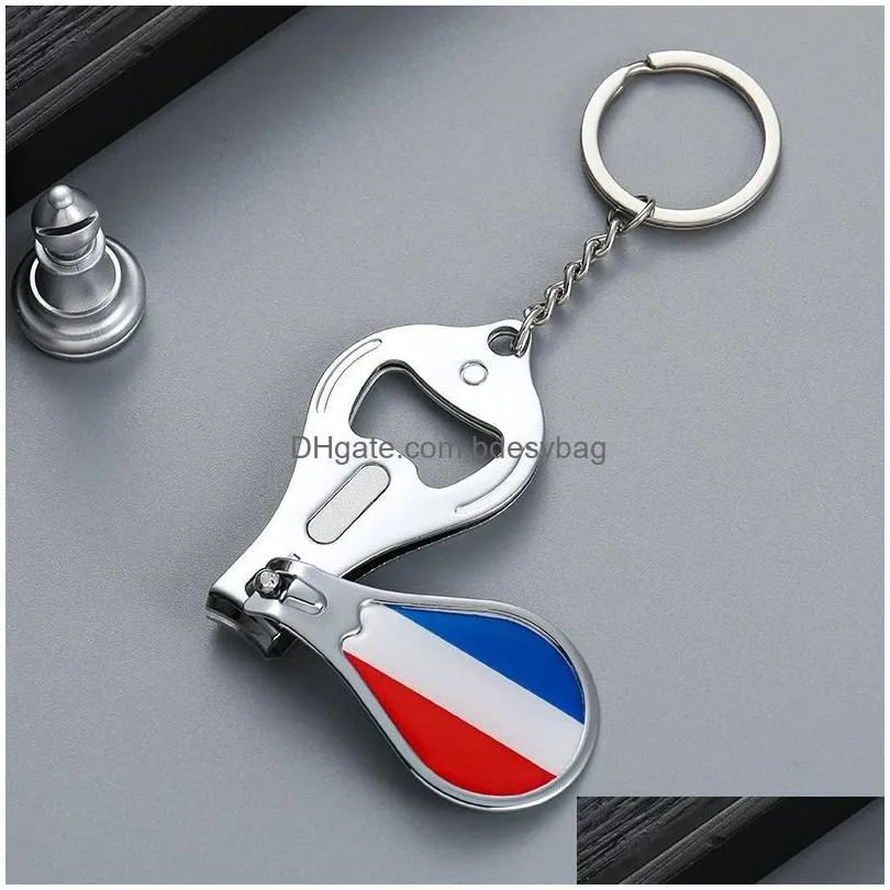 world cup openers football fans small gift flag pattern nail clipper bottle opener keychain souvenir rrb15637