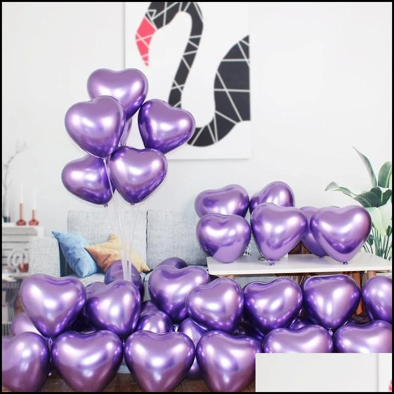 heartshaped latex balloon 50pcs/bag 10 inch 2.2g metal latex balloons wedding birthday valentine festival party decoration balloons