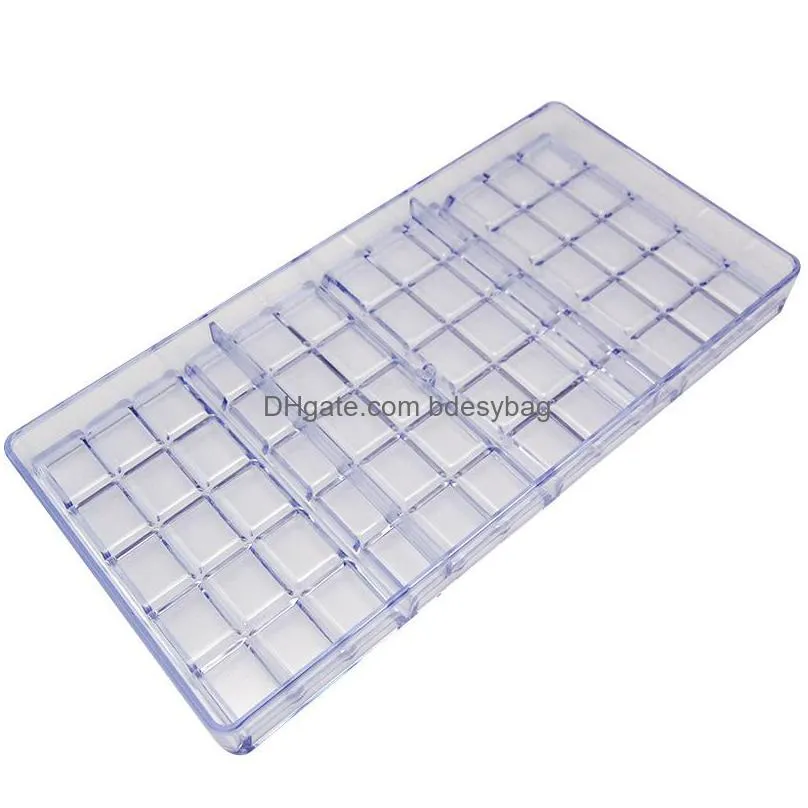 baking moulds bar lattice chocolate mold transparent lattice hard plastic mould candy molds food grade wholesale one up wrapper tin aluminum foil