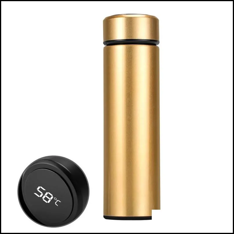 led temperature display thermos 500ml smart vacuum water bottle 304 stainless steel travel thermos coffee bottle