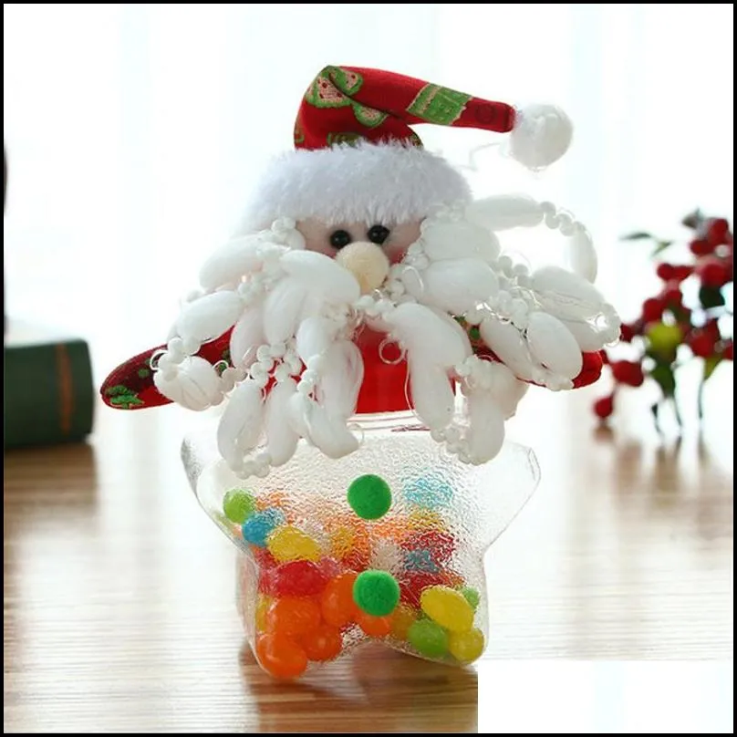 christmas candy jar plastic christmas theme wedding candy storage box xmas party candy box kids gift decorations