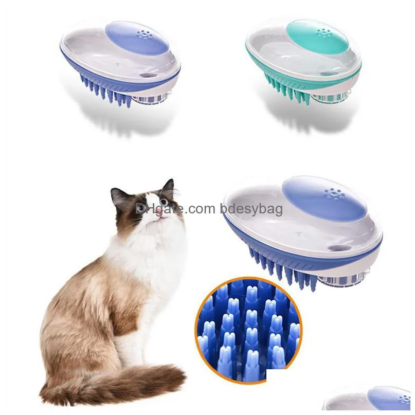 cat grooming bath brush for pet massage brushes removes loose hair comb shower scrubber 2 in 1shampoo dispenser pets tools rre12500