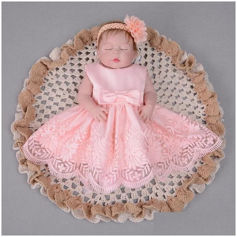girls dresses 2pcs set born baby clothes party wear lace dress cute girl baptism infant first birthday christening gowns