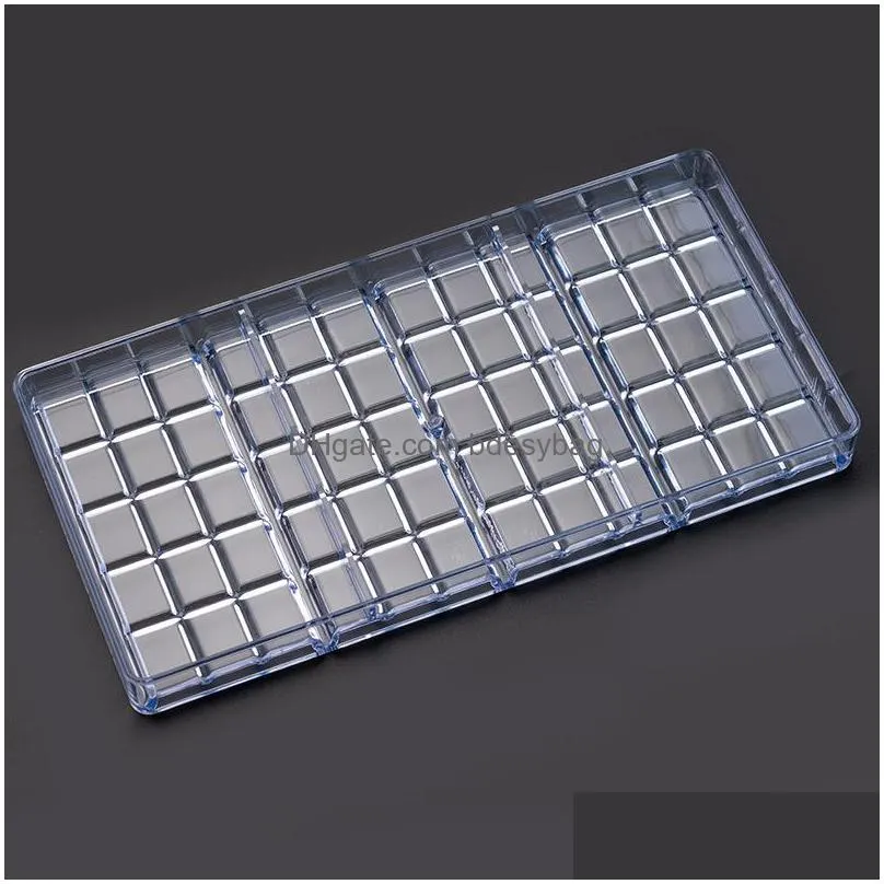 baking moulds bar lattice chocolate mold transparent lattice hard plastic mould candy molds food grade wholesale one up wrapper tin aluminum foil