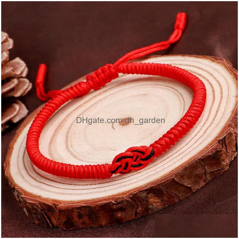 valentines day gift red rope tibetan bracelets for couple fashion love lucky charm concentric knot woven bracelet adjust handmade