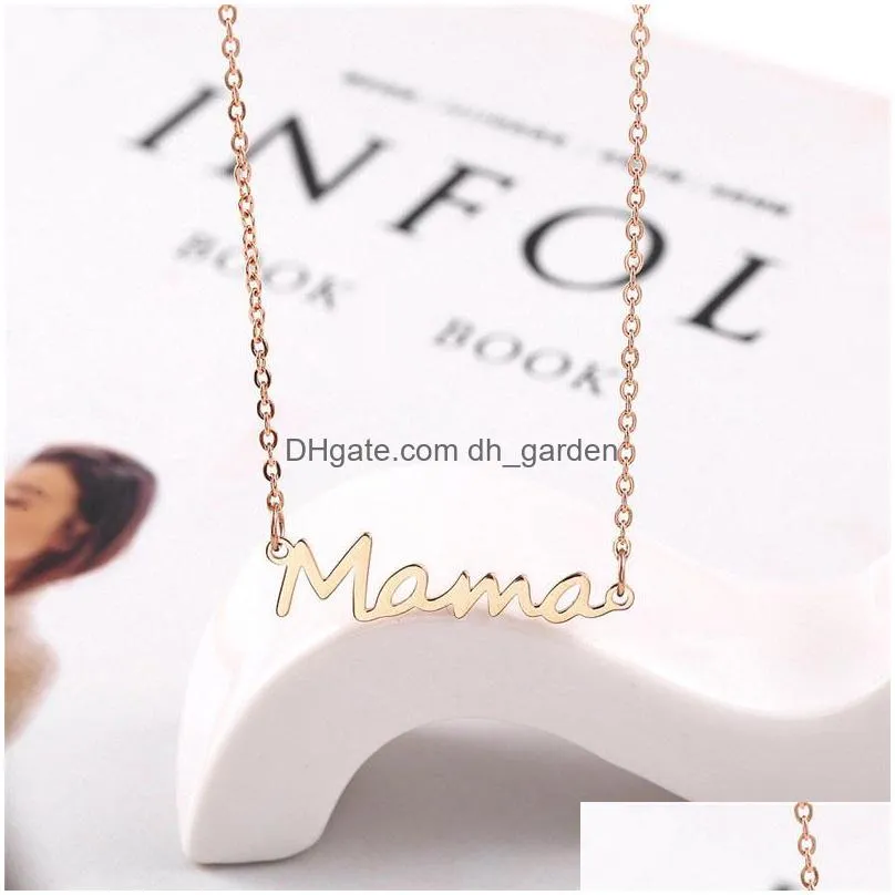 delicate letter mama necklace mothers love pendant jewelry best minimal necklace for moms mother birthday mothers day giftsz