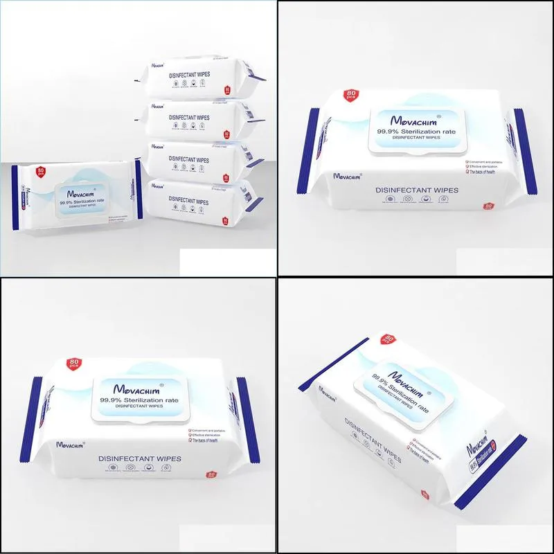 80 pcs/pack disinfectant wipes disposable antibacterial wet wipes home office portable wet wipes 150x200mm disinfecting dipe