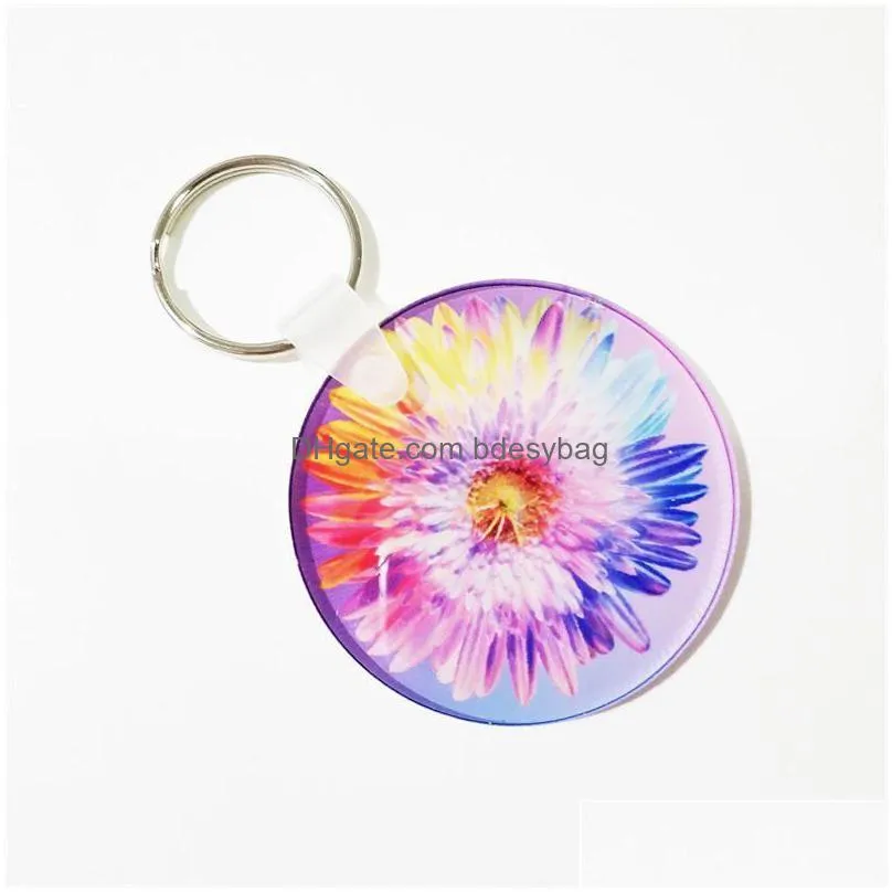 party favor acrylic sublimation blank keychain diy transparent crystal plate keychains rrb15938