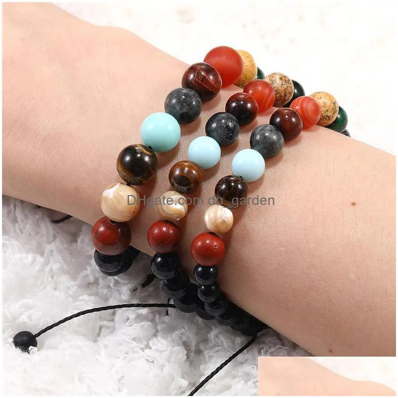 galaxy eight planets bead bracelet men natural stone universe solar yoga chakra bracelet for men jewelry wholesale 2020z