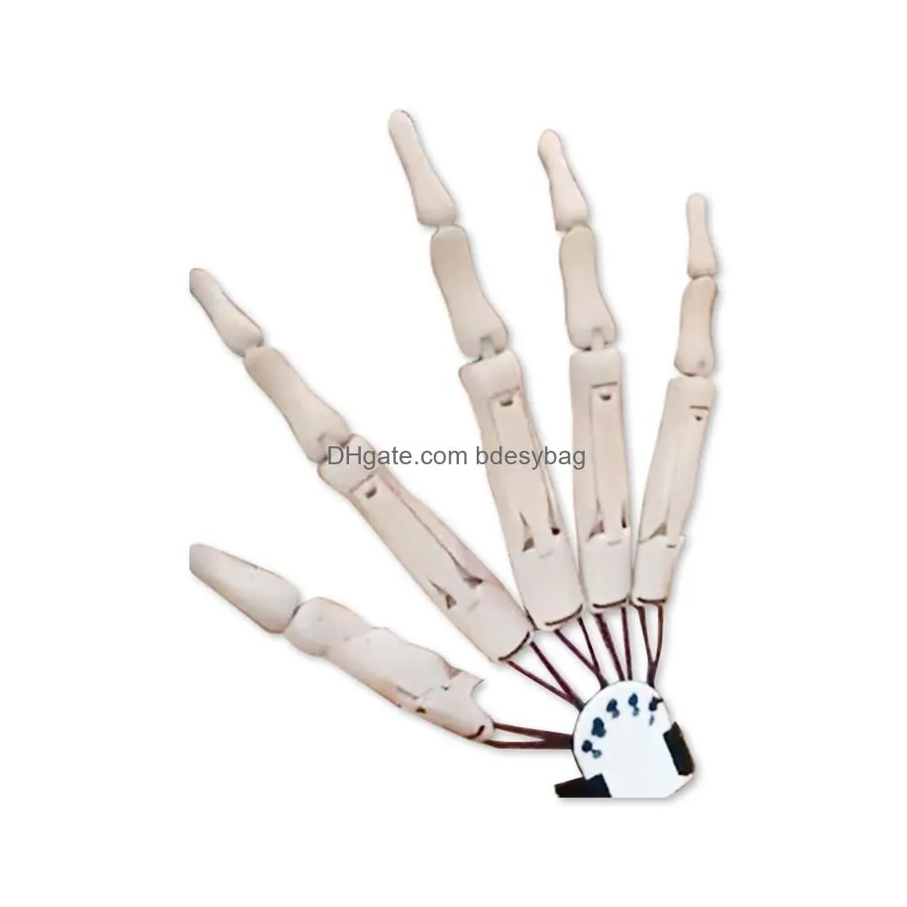 halloween articulated fingers scarry fake fingers halloween skeleton hands realistic party decor prop rrb15835