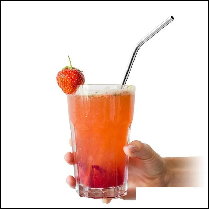 stainless steel straws reusable drinking straw straight and bend drinking tools easy to drink wholesale