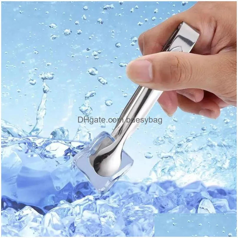 mini ice clamp stainless steel coffee sugar tongs tool bar barbecue bbq clip kitchen accessories portable rrb16261