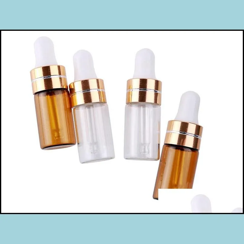 3ml 5ml transparent brown glass plastic dropper bottle portable essential oil glass perfume sample test bottle