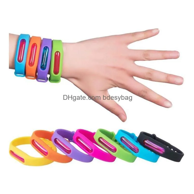 anti mosquito ring waterproof candy jelly color mosquito repellent band bracelets kids silicone hand wrist band eea1575