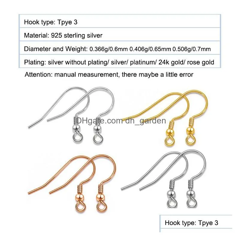 high quality 925 sterling silver ear hook clasp dangle earring for women charm prndent accessories jewelry gifty