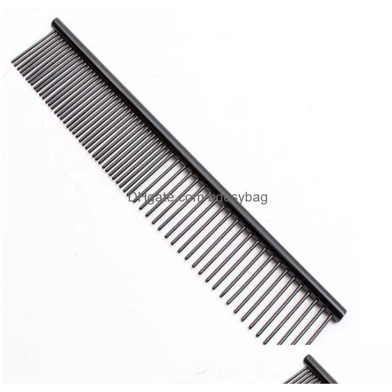 pet dog grooming combs steel brushes multicolored stripes grooming comb cleaning hair trimmer brushe pet shedding cleaning grooming