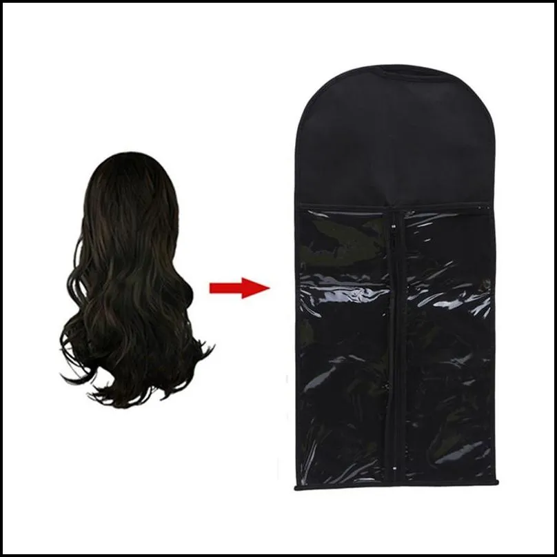 nonwoven wig storage bag 29x60cm black white red hair beauty wig durable dustproof bag portable small suit case cover bag