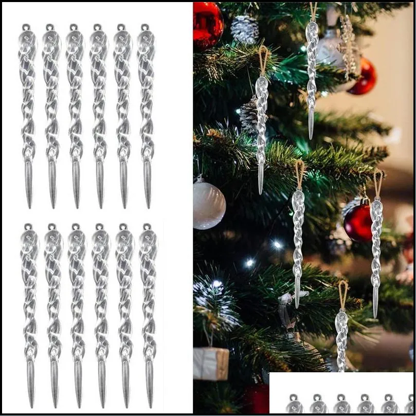 fake icicle prop christmas tree simulation ice hanging winter frozen party christmas tree home garden hanging ornaments 13 cm icicle