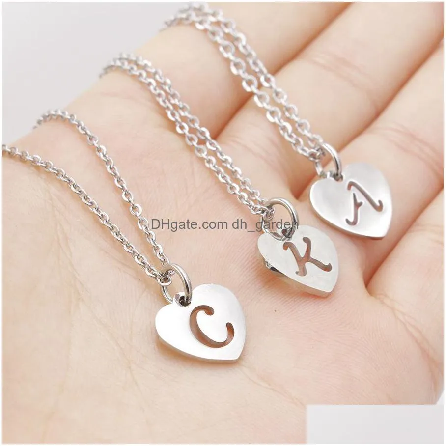 creative 26 intial letter alphabet round pendant necklace stainless steel az arabic alphabet necklace for women men valentines day