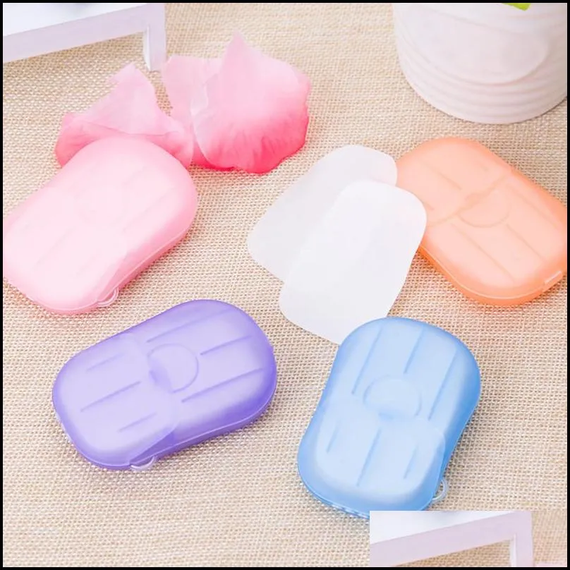 portable travel paper soap sheet outdoor camping hiking disinfecting soap sheets 20pcs in a box