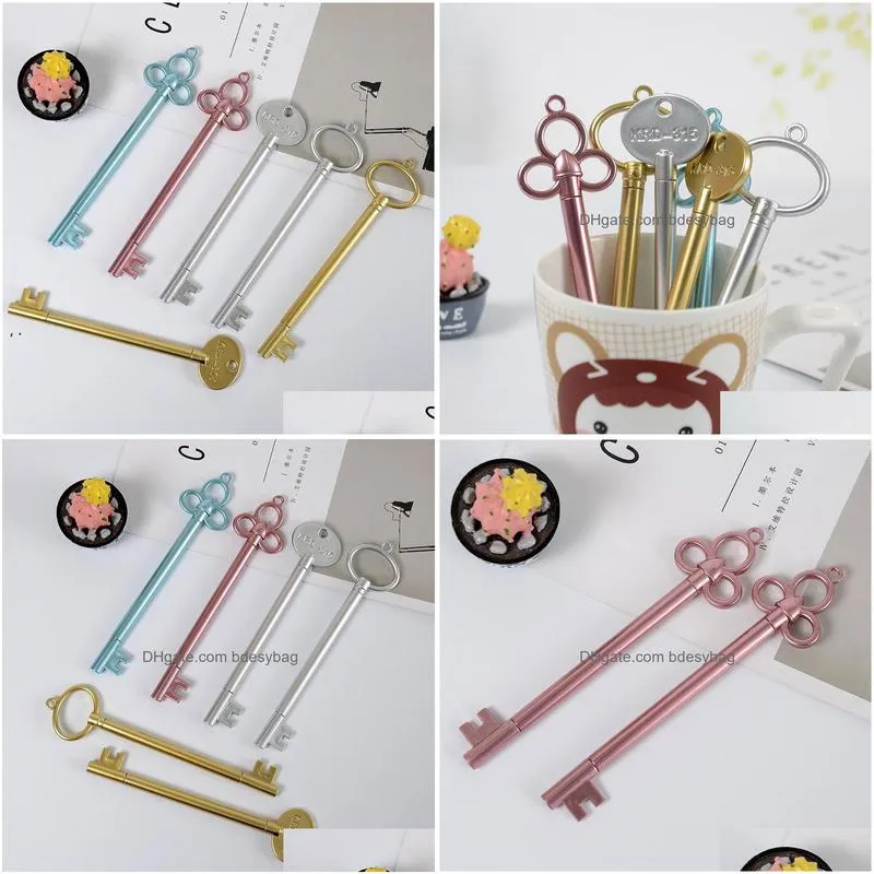 creative key shape neutral pen kawaii office stationery birthday party favor and gifts for kids children rrb15983