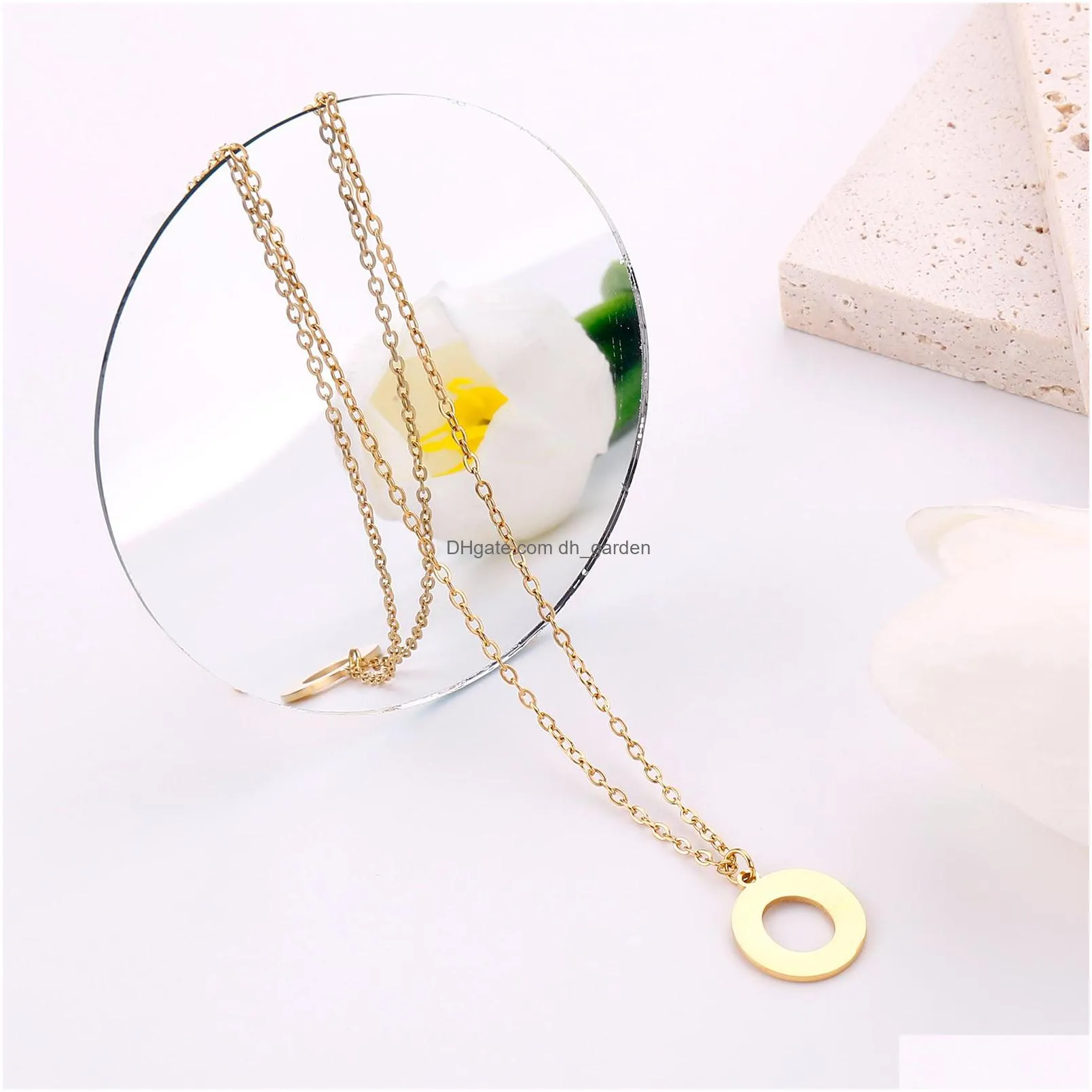 initials pendant letter name necklace for women men gold color square alphabet charm box link chain couple jewelry