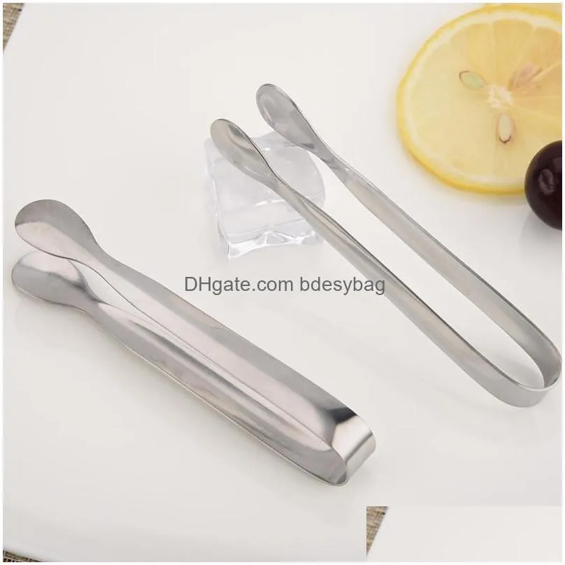 mini ice clamp stainless steel coffee sugar tongs tool bar barbecue bbq clip kitchen accessories portable rrb16261