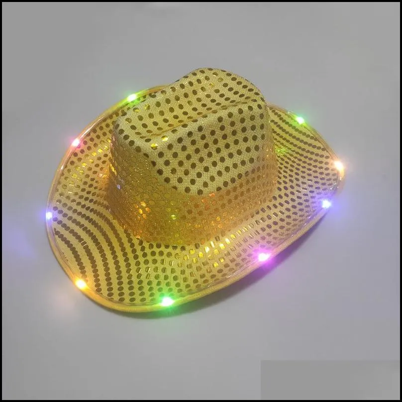 halloween luminous  hats led flashing light up sequin party christmas new year caps cosplay costume