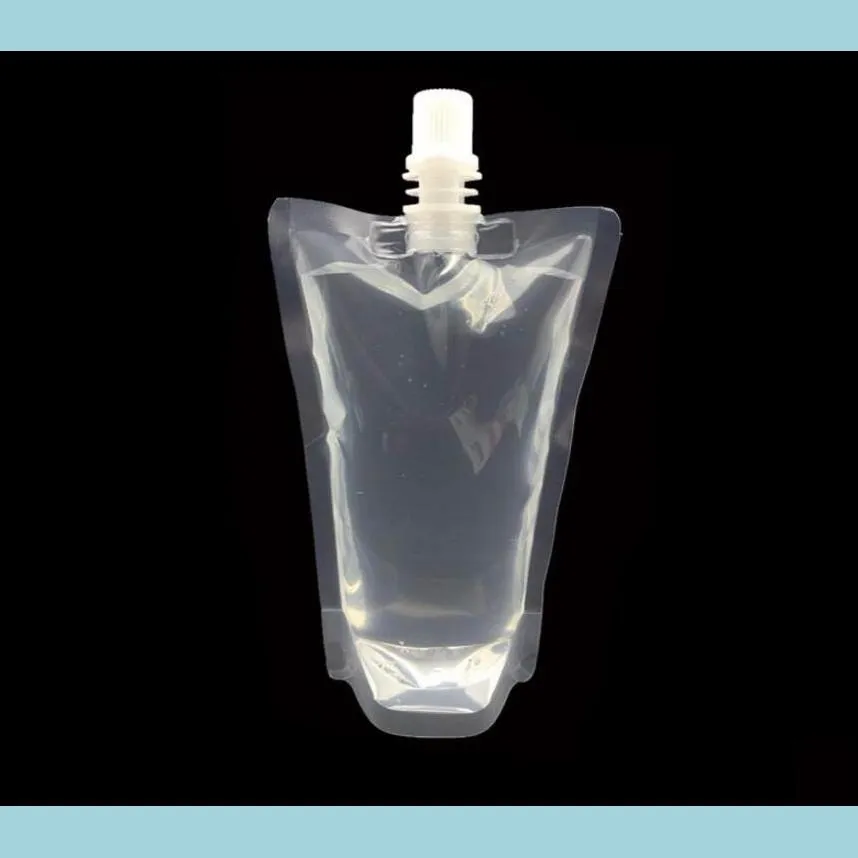250ml standup plastic drink packaging bag spout pouch for juice milk coffee beverage liquid packing