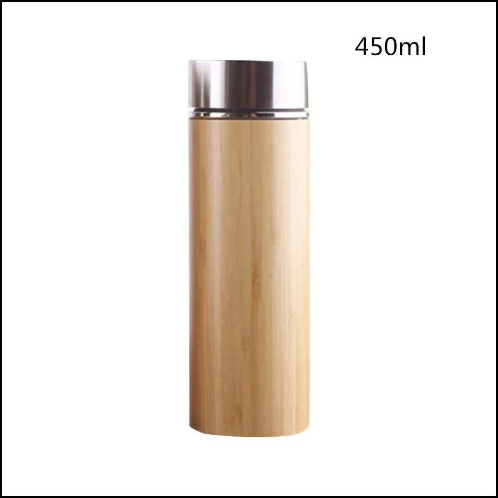 bamboo tumbler stainless steel bamboo bottle 17 oz vacuum cup insulation cup with tea infuser strainer