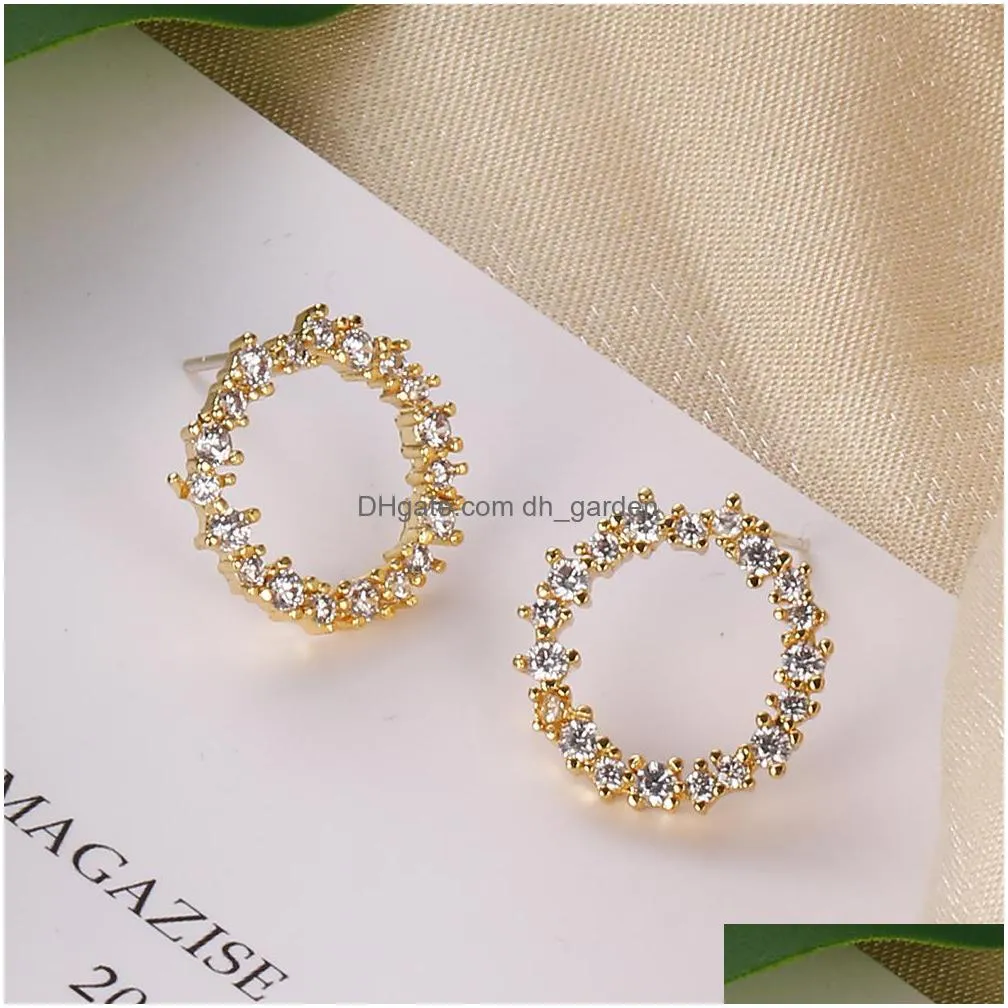 new arrival cubic zirconia hoop earring for women small round cz gold bridesmaid dangle earring wedding christmas gift jewelryy