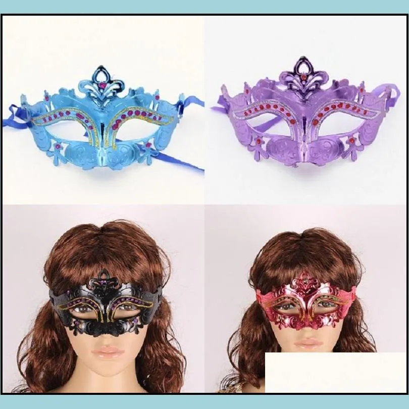 halloween princess cosplay mask christmas crown prom masquerade masks mardi gras venetian dance party plated mask