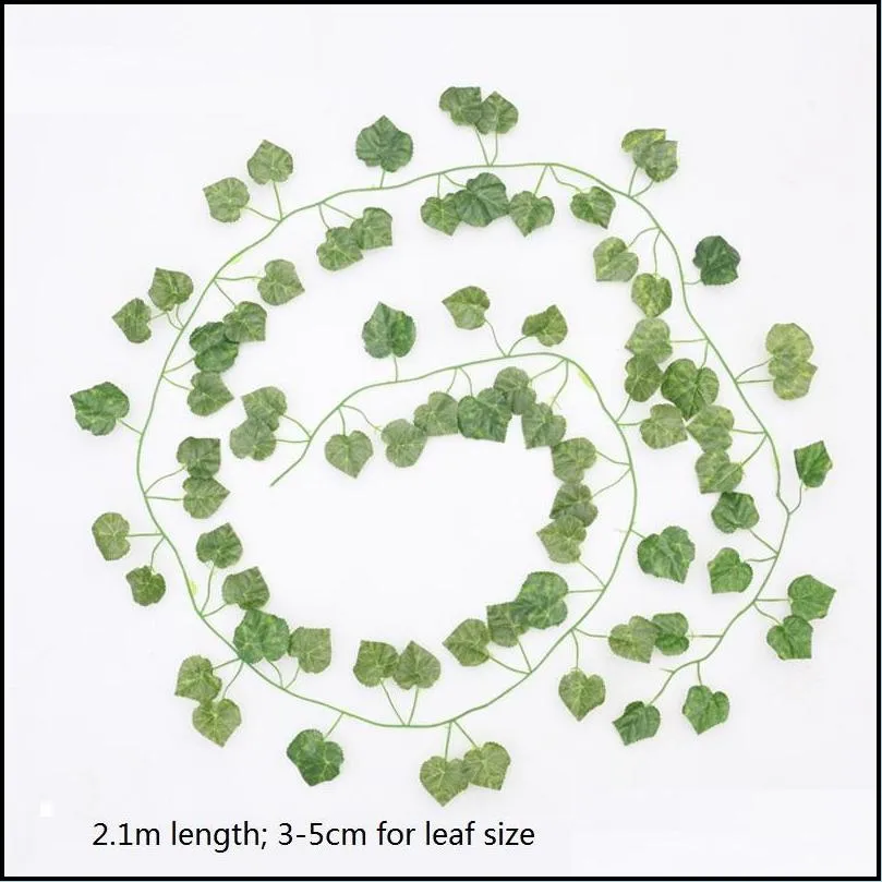 12pcs/pack artificial ivy leaf plants vine hanging garland fake foliage flowers home kitchen garden office wedding wall decor