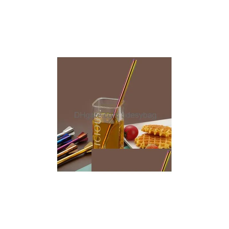 stainless steel stirring straw multifunctional drink cocktail stirrer coffee straw drink juice straw 7 colors eea13915