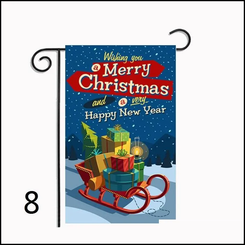 christmas garden flags 30x45cm house garden decoration happy new year polyester garden flags christmas banner decorations